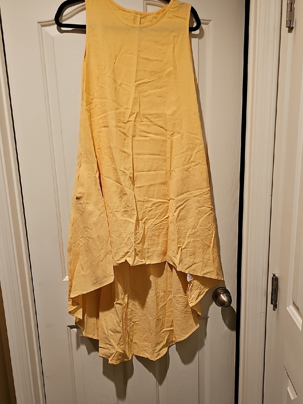 Yellow High-Low Flowy Women's Skirt With Pockets